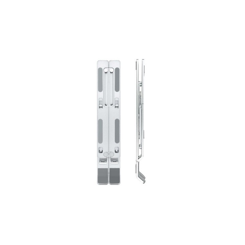 TooQ Soporte Elevador para Portátiles, Tablets, Móviles y Libros, Plata