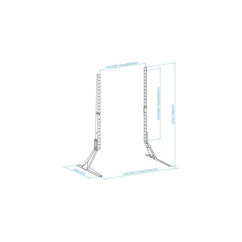 TooQ Soporte de mesa para pantallas 23”-75”