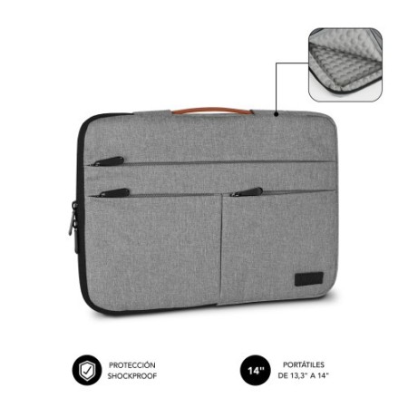 SUBBLIM Funda Air Padding 360 Sleeve 13,3-14″ Light Grey