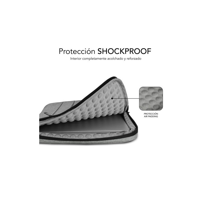 SUBBLIM Funda Air Padding 360 Sleeve 13,3-14″ Light Grey