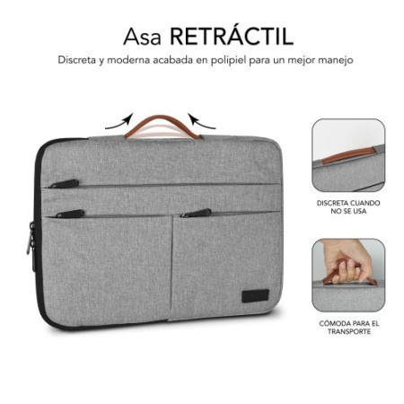 SUBBLIM Funda Air Padding 360 Sleeve 13,3-14″ Light Grey