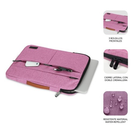 SUBBLIM Funda Air Padding 360 Sleeve 15,6″ Pink