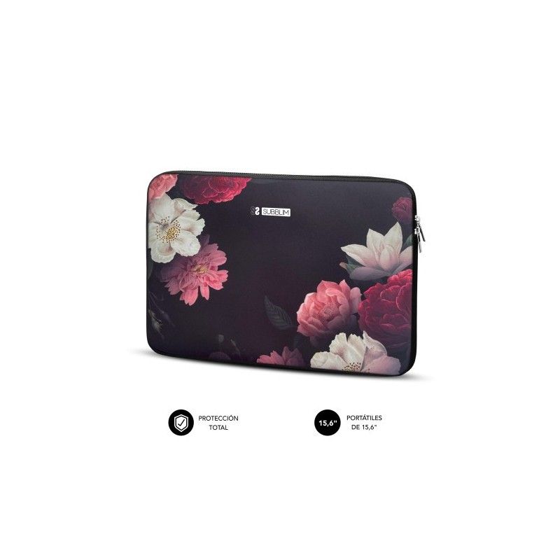 SUBBLIM Funda Ordenador Neopreno Trendy Sleeve Neo Flowers 15,6″