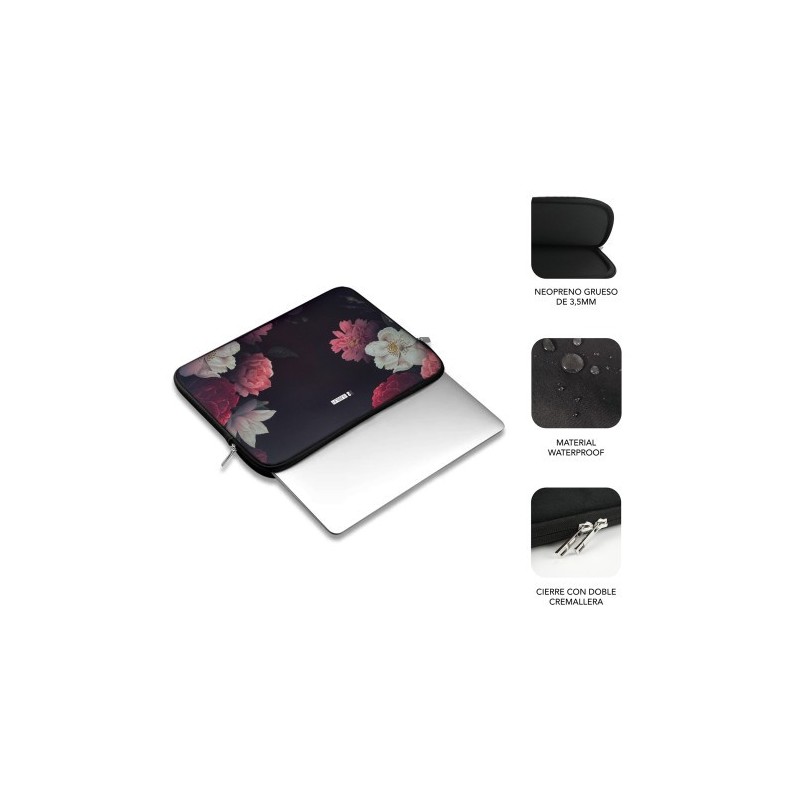 SUBBLIM Funda Ordenador Neopreno Trendy Sleeve Neo Flowers 15,6″