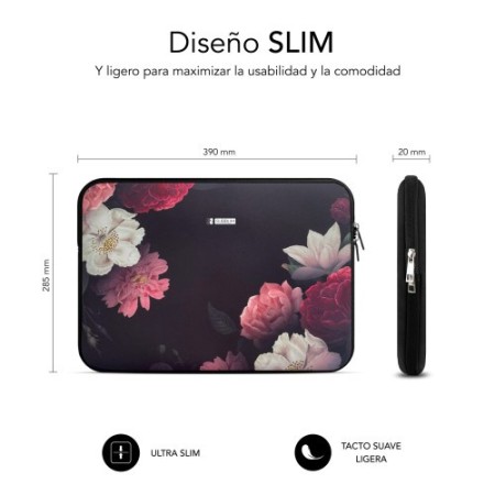 SUBBLIM Funda Ordenador Neopreno Trendy Sleeve Neo Flowers 15,6″
