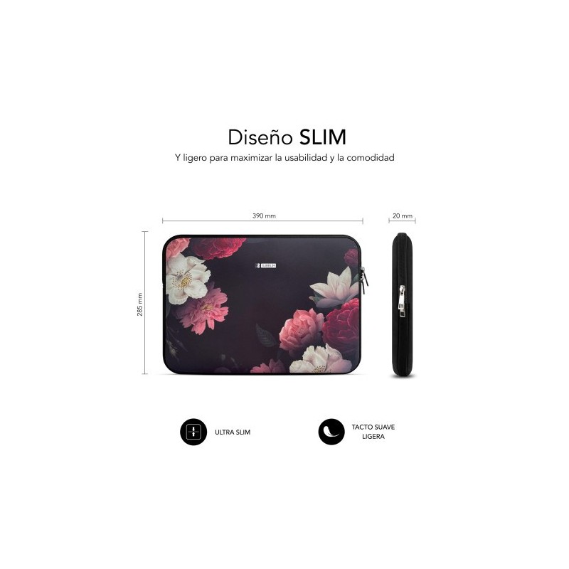 SUBBLIM Funda Ordenador Neopreno Trendy Sleeve Neo Flowers 15,6″