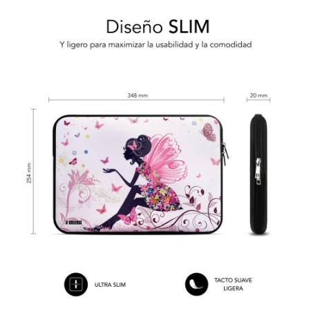 SUBBLIM Funda Ordenador Neopreno Trendy Sleeve Neo Hada 13,3-14″