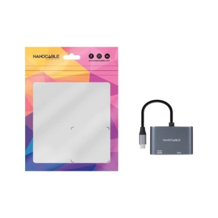 NANOCABLE CONVERSOR USB-C/M A HDMI/H-VGA/H 4K GRIS 15 CM