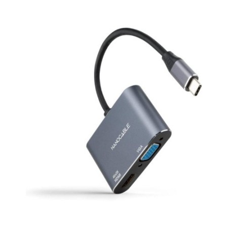 NANOCABLE CONVERSOR USB-C/M A HDMI/H-VGA/H 4K GRIS 15 CM