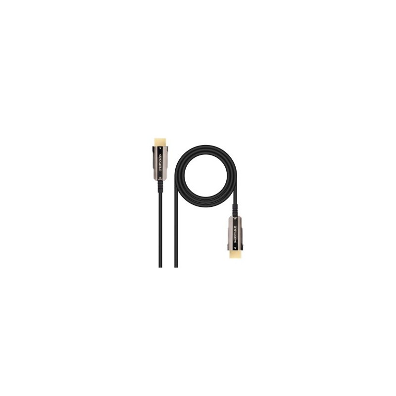 NANOCABLE CABLE HDMI V2.0 AOC 4K@60HZ 18Gbps NEGRO 15 M
