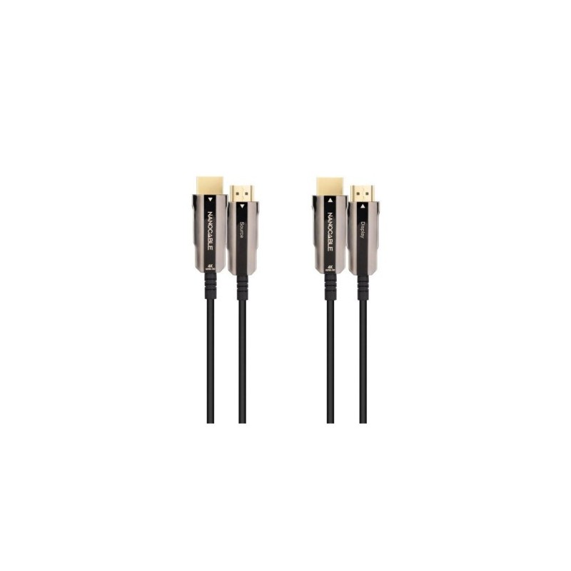 NANOCABLE CABLE HDMI V2.0 AOC 4K@60HZ 18Gbps NEGRO 20 M