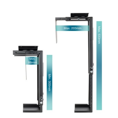 TOOQ SOPORTE PARA CPU ESCRITORIO/PARED NEGRO