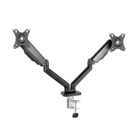 TooQ Soporte de Mesa para 2 Pantallas 17″-32″, Negro