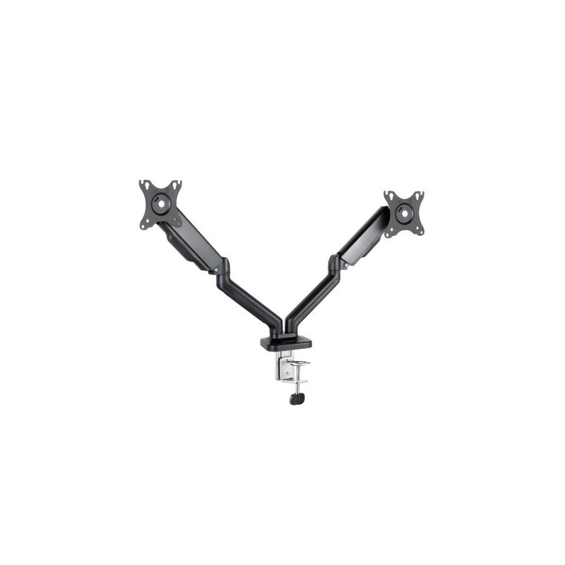 TooQ Soporte de Mesa para 2 Pantallas 17″-32″, Negro