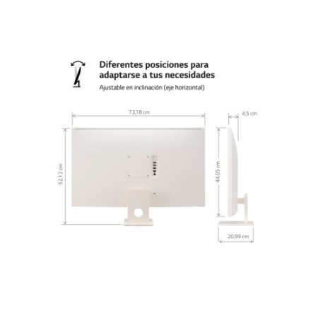 LG MONITOR (32SR50F-W) SMART MONITOR 32″ WEBOS 23. PANEL IPS (NORMAL): 1920X1080, SRGB 99%, 250NITS, 3000:1, DIAG. 80CM, HDR10. 