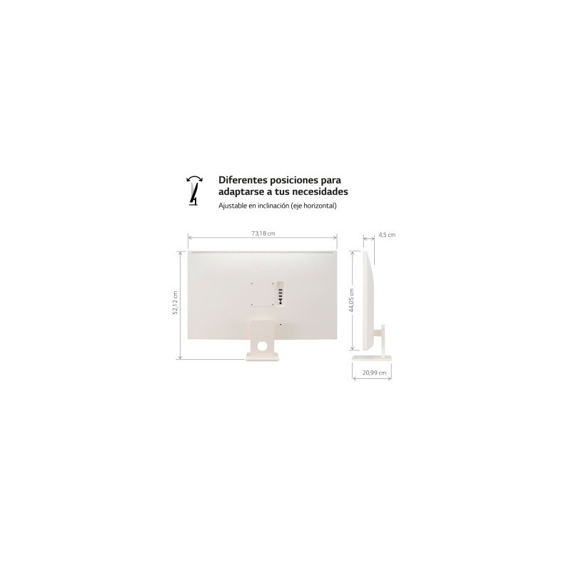 LG MONITOR (32SR50F-W) SMART MONITOR 32″ WEBOS 23. PANEL IPS (NORMAL): 1920X1080, SRGB 99%, 250NITS, 3000:1, DIAG. 80CM, HDR10. 
