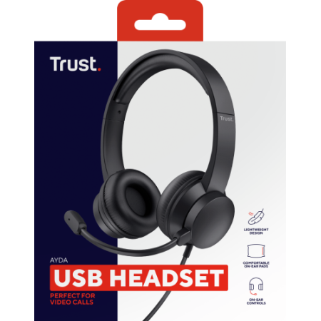 Trust Ayda Auriculares Alámbrico Diadema Llamadas/Música Negro
