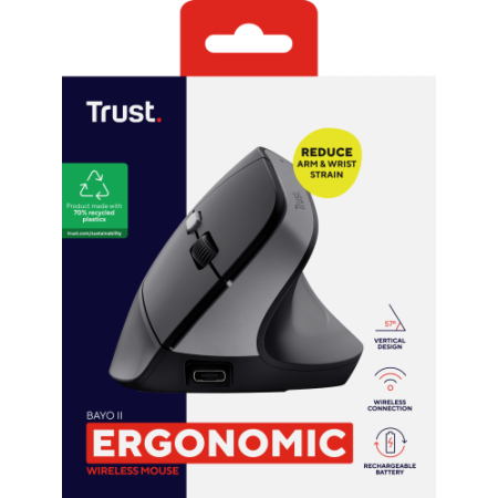 Trust Bayo II ratón mano derecha RF inalámbrico Óptico 2400 DPI