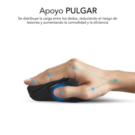 SUBBLIM Ratón CURVE ERGO DUAL MOUSE BATTERY BLACK