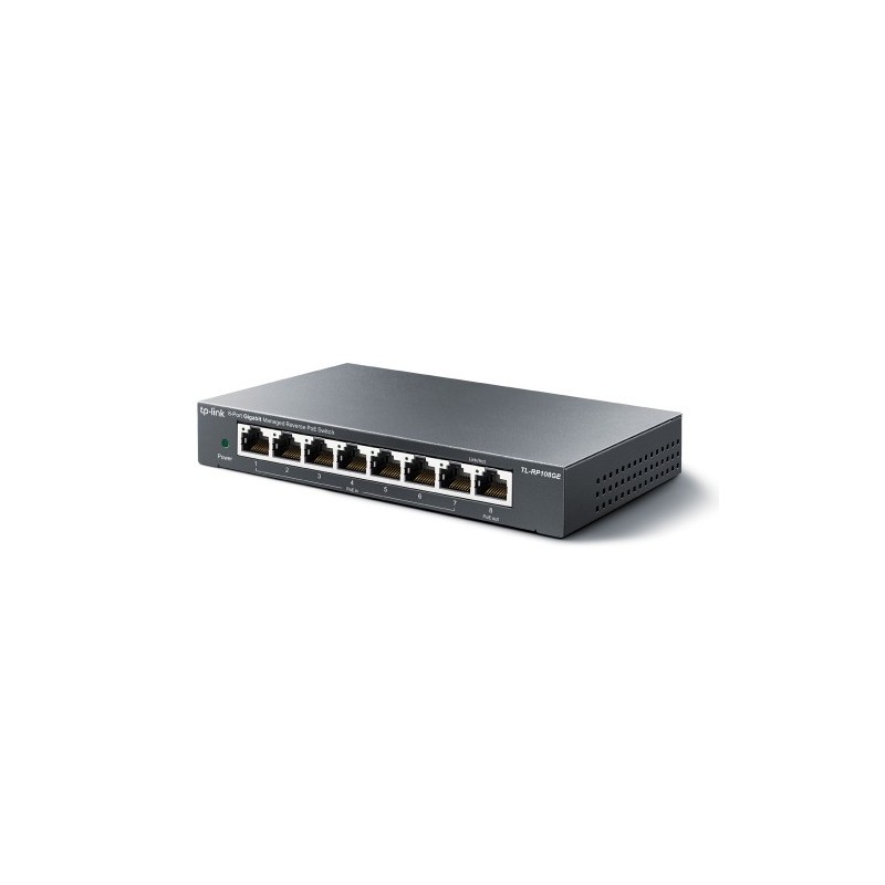 TP-Link TL-RP108GE switch Gestionado L2 Gigabit Ethernet (10/100/1000) Energía sobre Ethernet (PoE) Negro