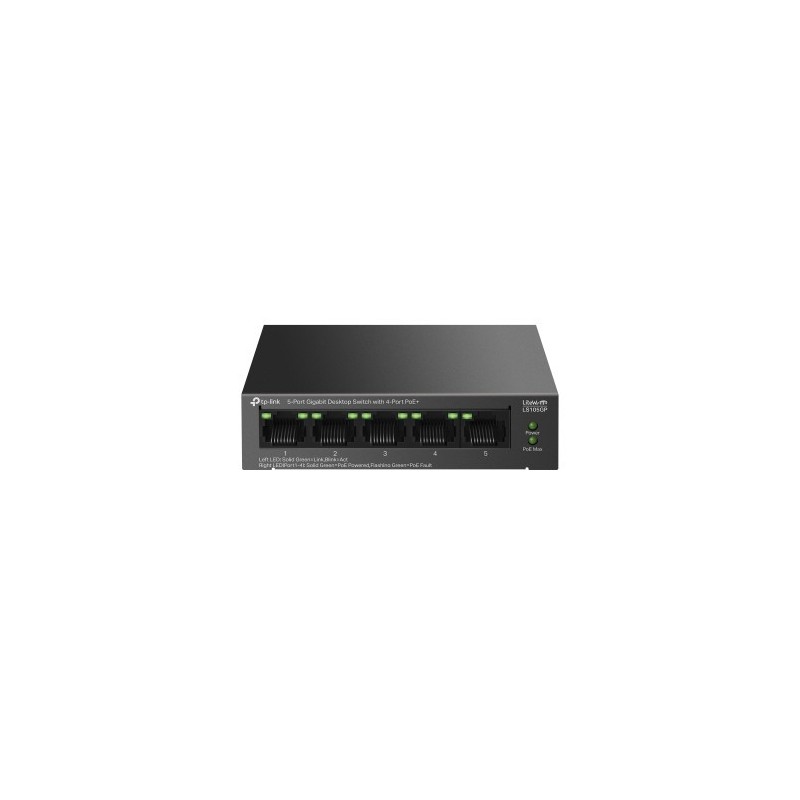 TP-Link LiteWave LS105GP switch No administrado Gigabit Ethernet (10/100/1000) Energía sobre Ethernet (PoE) Negro
