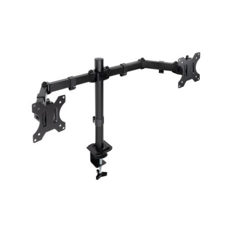 TooQ Soporte de Mesa para 2 Pantallas 17″-27″, Negro