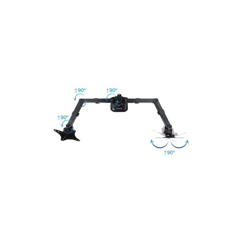 TooQ Soporte de Mesa para 2 Pantallas 17″-27″, Negro