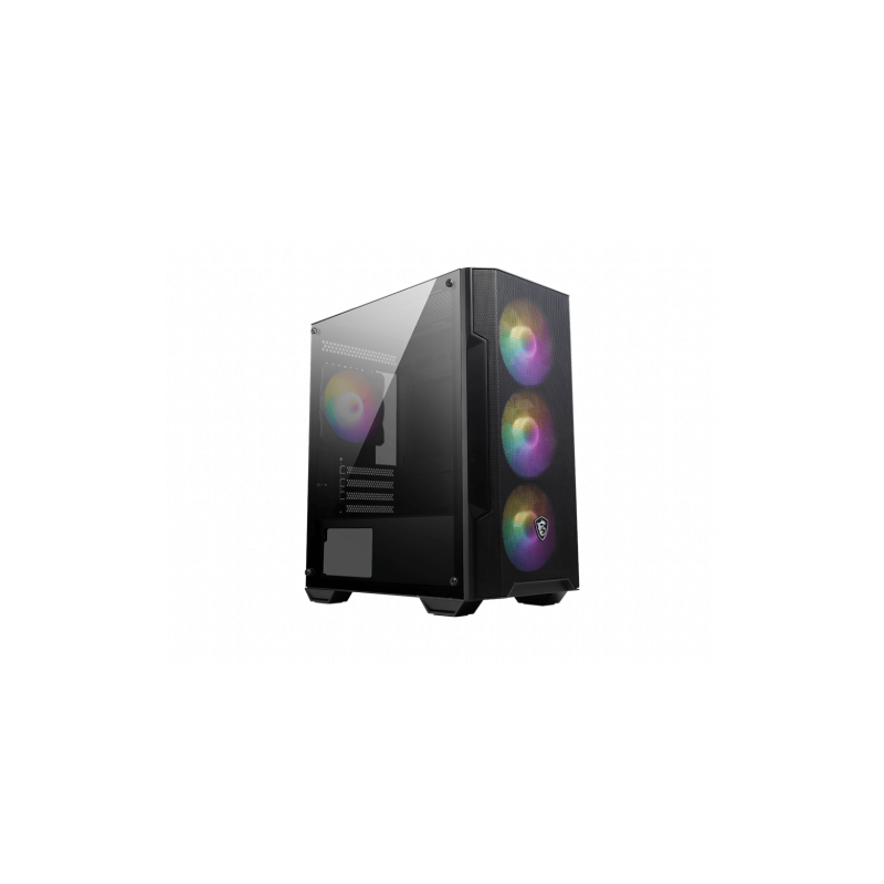 MSI MAG FORGE M100A carcasa de ordenador Micro Torre Negro, Transparente