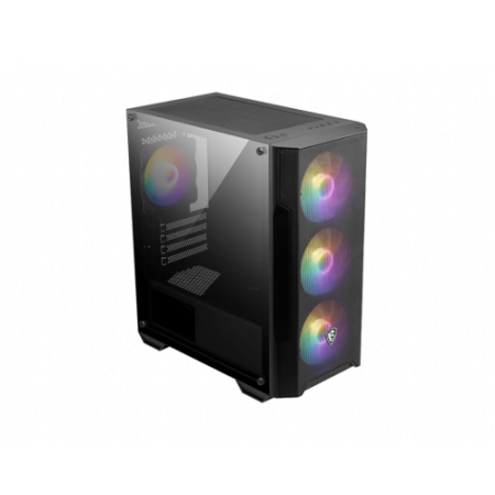 MSI MAG FORGE M100A carcasa de ordenador Micro Torre Negro, Transparente