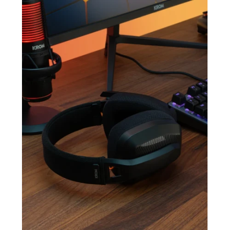 Krom NXKROMKANJIBK auricular y casco Auriculares Inalámbrico y alámbrico Diadema Juego USB Tipo C Bluetooth Negro