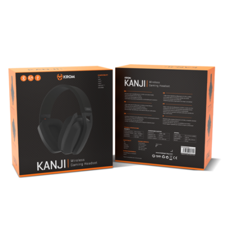 Krom NXKROMKANJIBK auricular y casco Auriculares Inalámbrico y alámbrico Diadema Juego USB Tipo C Bluetooth Negro