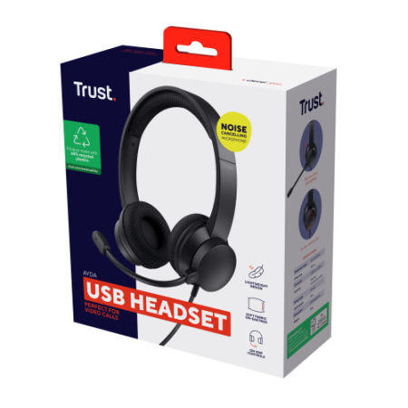 Trust Ayda Auriculares Alámbrico Diadema Llamadas/Música USB tipo A Negro
