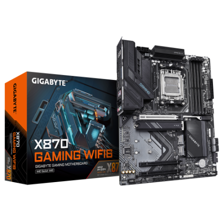 GIGABYTE X870 GAMING WIFI6 Placa Base - Compatible con CPUs AMD Ryzen 9000, VRM de 8+2+2 fases, hasta 8000MHz DDR5 (OC), 1x PCIe