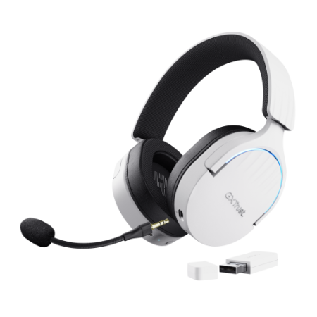 Trust GXT 491W FAYZO Auriculares Inalámbrico y alámbrico Diadema Juego USB Tipo C Bluetooth Negro, Blanco