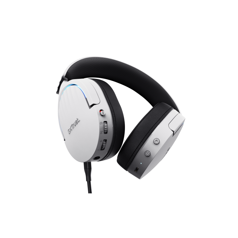 Trust GXT 491W FAYZO Auriculares Inalámbrico y alámbrico Diadema Juego USB Tipo C Bluetooth Negro, Blanco