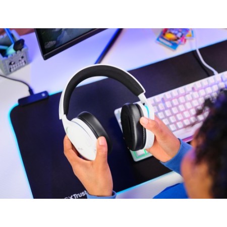 Trust GXT 491W FAYZO Auriculares Inalámbrico y alámbrico Diadema Juego USB Tipo C Bluetooth Negro, Blanco