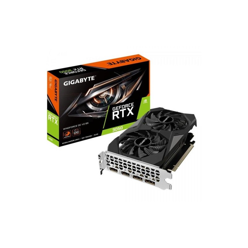 VGA GIGABYTE GV-N3050WF2OCV2-6GD,NV,RTX3050,GDDR6,6GB,96BIT,2HDMI+2DP,WINDFORCE 2X (2 VENTILADORES)