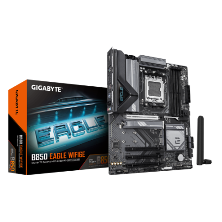 GIGABYTE B850 EAGLE WIFI6E Placa Base - Procesadores AMD Ryzen Serie 9000, VRM digital de 8+2+2 fases, hasta 8200MHz DDR5 (OC), 