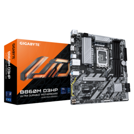 GIGABYTE B860M D3HP Placa base - CPUs Intel Core Ultra, VRM de 4+1+2+1 fases, hasta 9066MHz DDR5, 2xPCIe 4.0 M.2, LAN GbE, USB 3