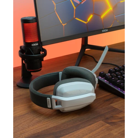 Krom Kanji Auriculares Inalámbrico y alámbrico Diadema Juego USB Tipo C Bluetooth Blanco