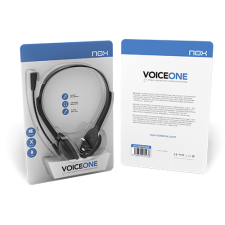 NOX Voice One Auriculares Alámbrico Diadema Llamadas/Música Negro