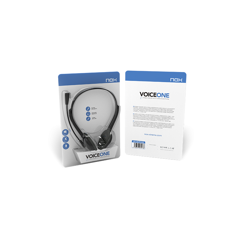 NOX Voice One Auriculares Alámbrico Diadema Llamadas/Música Negro