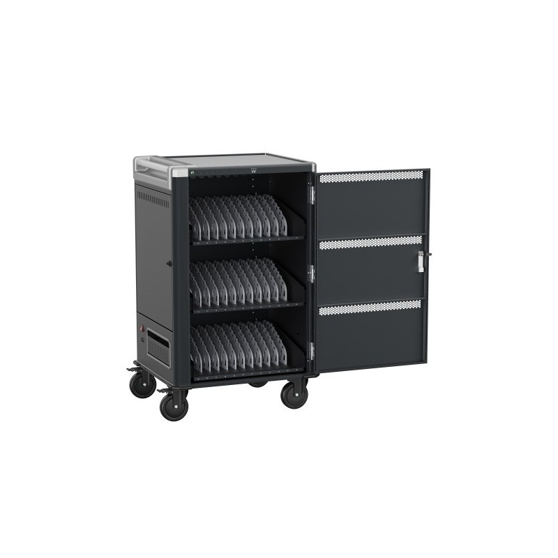 Ewent EW1701 carrito y armario de dispositivo portátil Armario de gestión y carga para dispositivos portátiles Negro, Gris