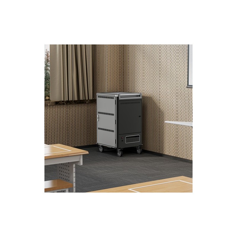 Ewent EW1701 carrito y armario de dispositivo portátil Armario de gestión y carga para dispositivos portátiles Negro, Gris