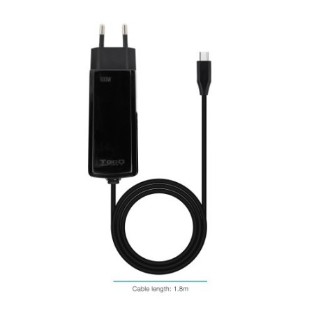 TooQ Cargador de portátil GAN USB-C PD 100W, Negro