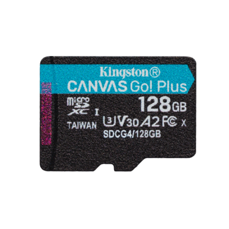 Kingston Technology 128GB microSDXC Canvas Go Plus Gen4 200R A2 U3 Paquete individual sin ADP