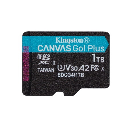 Kingston Technology Tarjeta microSDXC Canvas Go Plus Gen4 de 1 TB, 200 MB/s, A2 U3 V30 y adaptador