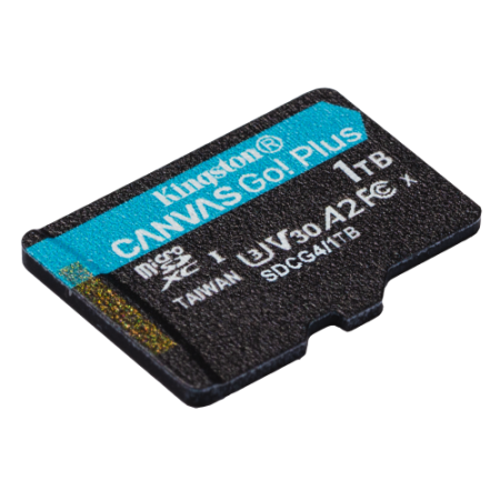 Kingston Technology Tarjeta microSDXC Canvas Go Plus Gen4 de 1 TB, 200 MB/s, A2 U3 V30 y adaptador