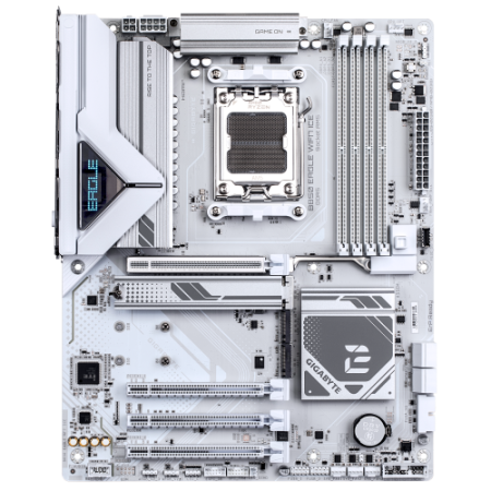 GIGABYTE B850 EAGLE WIFI7 ICE Placa base - Procesadores AMD Ryzen serie 9000, VRM digital de 8+2+2 fases, hasta 8200 MHz DDR5 (O