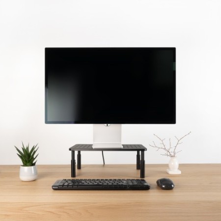 TooQ Soporte Elevador Multiusos para Monitor/Portátil, Negro